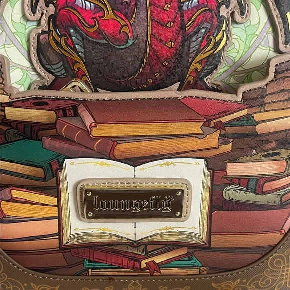 Loungefly BAM Stained Glass Dragon Bag/Backpack NWT - Picture 2 of 5